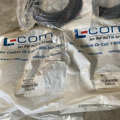 L-COM TRD695BLK-25 Premium Cat 6 Cable RJ45 / RJ45 Black 25ft