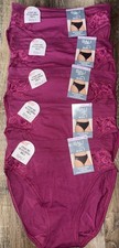 Bali 5-Pair Womens Hi-Cut Underwear Panties Cotton Modal Blend Dark Pink M