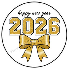 HAPPY NEW YEAR 2026 BOW ENVELOPE SEALS LABELS STICKERS PARTY FAVORS