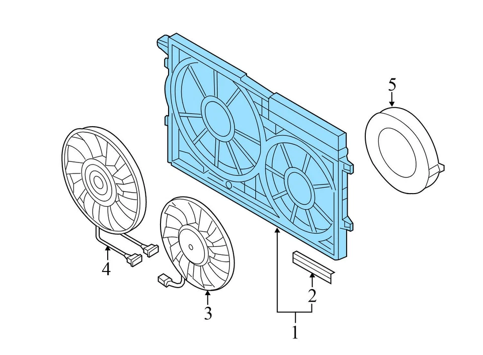 AUDI TT QUATTRO 2011-2014 - Radiador doble ventilador capucha/carcasa 1K0121207BB Foto 3 de 4