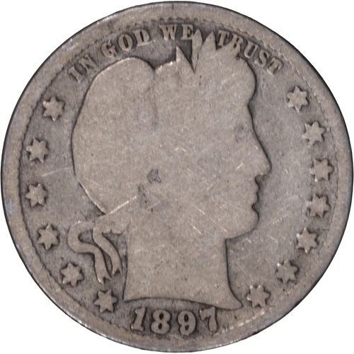 1897 25c Barber Quarter ~ Good Details