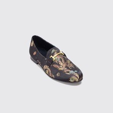 Urban Outfitters Dragon Loafers Size 11 Men Black Slip On Buckle
