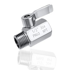Shower Head Shut Off Valve, 304 Stainless Steel Mini Ball 1/2  Female x Male 