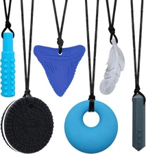 Chew Necklaces for Sensory Kids Autism ADHD SPD Silicone Fidget Toy for Anxiety