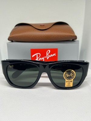 RAY-BAN SUNGLASSES RB2187 NOMAD 901/31 BLACK/GREEN G15 LENS