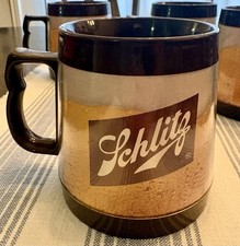 Set of 4 Schlitz Beer Thermaserv Cups with Handles. Gently Used/Great Condition