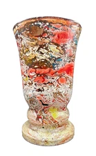 9.5" Handblown Abstract Swirl Art Glass Vase for Decor Center Piece
