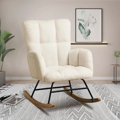 Rocking Chair Armchair Nursing Seat with High Backrest Lounge Chair for Awigjfdv - Image 1 of 4