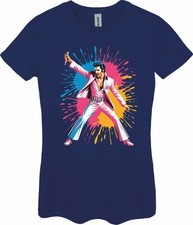 Elvis Presley Ladies Fitted T Shirt Size Large Navy