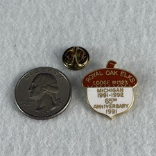 1991-92 Royal Oak Michigan #1523 BPOE Elks Club Lodge Pin Pinback #58700