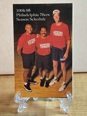 1994/95 Philadelphia 76ers Pocket Schedule , Martz Line 