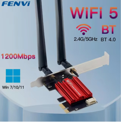 1200 Mbit PCIe PCI-Express WLAN Karte WiFi 2,4/5 GHz Dual-Band Netzwerkkarte