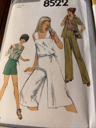 Sew Pattern Bell Bottom Romper, Poncho Jacket,Straight Leg Pant Size Med 1950 - Picture 2 of 5