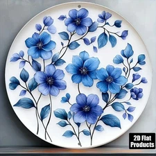 Beautiful Floral Theme Round Aluminum Metal Decorative Sign