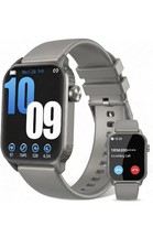 Gray Smart Watch 44mm Aluminum Case Silicone Band Fitness Tracker Touch Screen