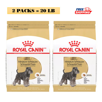 2 Packs, Royal Canin  Breed Health Nutrition  Miniature Schnauzer Breed 10 Lb