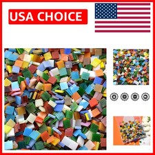 800 Assorted Stained Glass Mosaic Tiles in Rainbow Colors - Perfect for Crafts