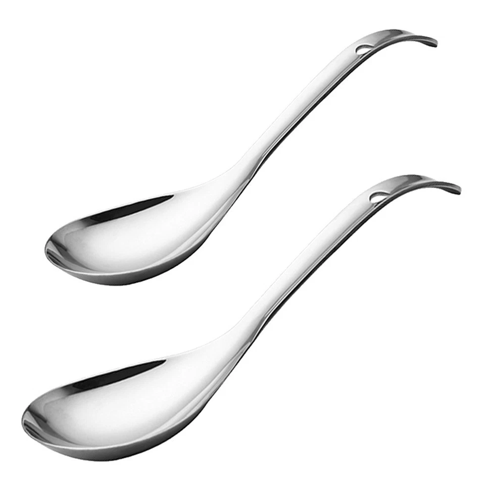 2pcs Hotel Spoon Spoon Spoon Spoon Spoon Spoon Utensili da cucina (Argento) - Immagine 4 di 4