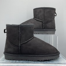 NEW Dream Pairs Girl  s Faux Fur Lined Snow Boots Black Size 2
