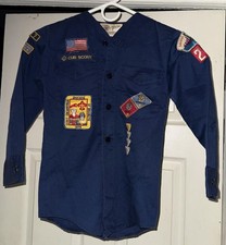Vintage Boy Scouts Of America Shirt Boys Small Cub Scout Uniform Patches 70s