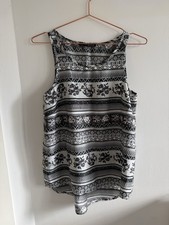 Primark Atmosphere women’s black and grey pattern Round Neck vest top - Size 10