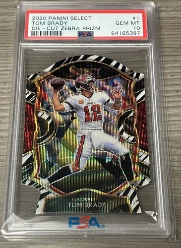 2020 Panini Select - Tom Brady #1 Die-Cut Zebra Prizm Concourse SSP PSA 10 💎