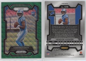 2023 Panini Prizm Rookies Green Wave Prizm Hendon Hooker #329 Rookie RC