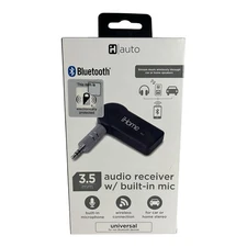 NIB iHome Bluetooth Wireless Audio Receiver Adapter W/Mic 3.5MM USB Connection