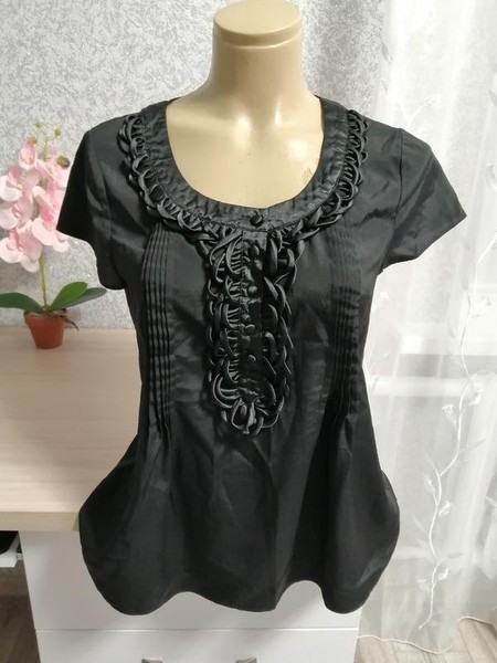 Women Shirt Black Polyester 38 / M / 46