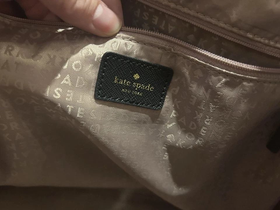 Kate Spade Mavis Street Rose Gold Glitter Tote Shoulder Bag Large Zip Purse Pink - Image 3 of 4