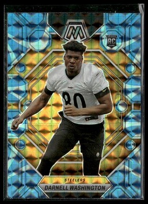 2023 Panini Mosaic #306 Darnell Washington Reactive Blue Mosaic