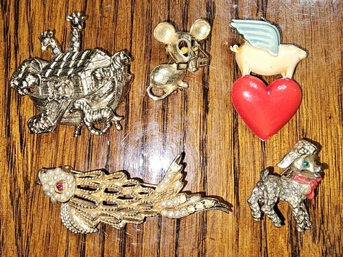 #27 Brooch Lot, Animals, Vintage To Modern Costume Jewelry