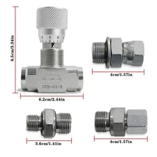 3/8" L08 - Hydraulic Flow Control Valve - STB-G3/8 - Mini Excavator - FREE SHIP