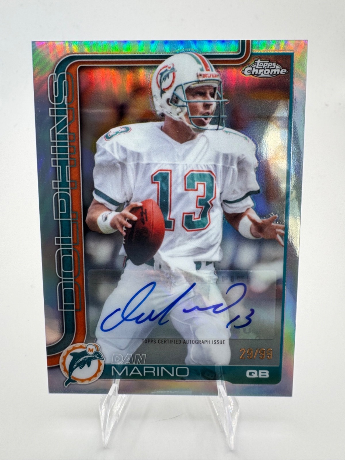 2025 Topps Chrome Dan Marino #CLA-DM Refractor 29/99 Auto Miami Dolphins 112