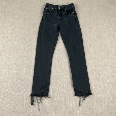 AGOLDE Toni Mide Rise Straight Denim Jeans Womens 24'' x 27'' Slim Crop Stretch