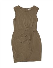 CALVIN KLEIN Womens Bodycon Dress US 10 Large Khaki Polyester CQ26