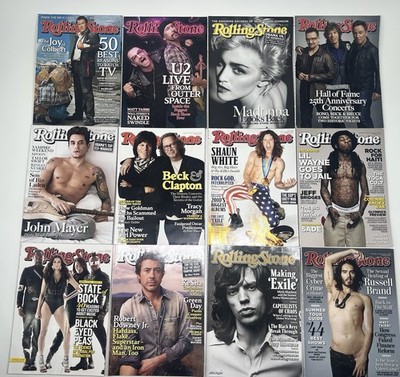 Rolling Stone Magazine Lot of 12 2009 2010 Madonna Lil Wayne John Mayer U2