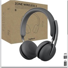 Logitech Zone Wireless 2 Premium Bluetooth Headset, Hybrid ANC, USB , Mic SEALED