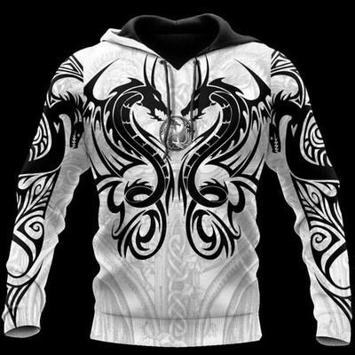 Tattoo Dungeon Dragon Graphic Fantasy Mythical Birthday Gift 3D Hoodie