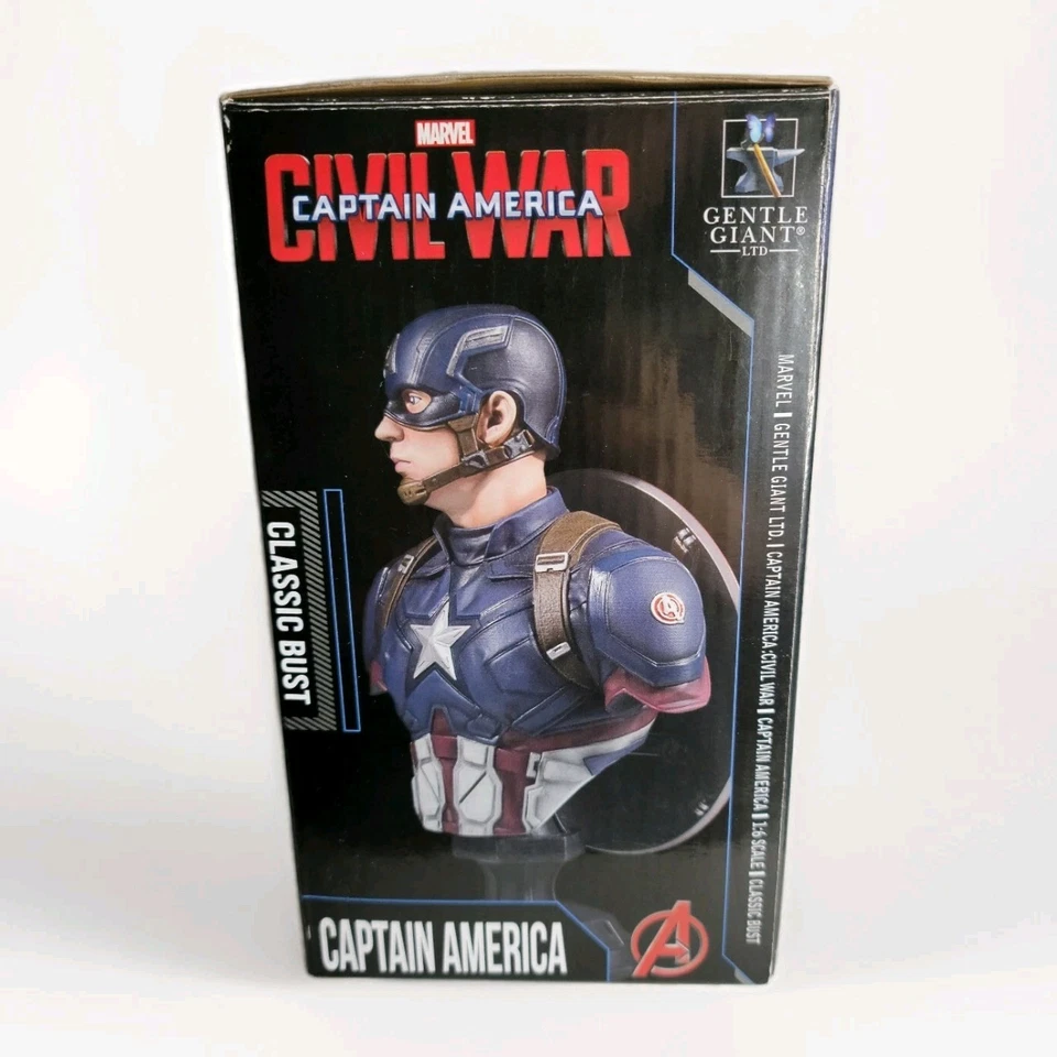 Busto Clásico Gentle Giant Capitán América Guerra Civil 26 de 1500 Edición Limitada Foto 4 de 4