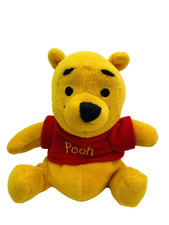 Vintage Disney First Yrs Small Winnie The Pooh Baby Plush Rattle 4.5" Soft Eyes