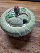Carlton Ware Vintage Mintgr&uuml;n Blumen Marmeladentopf