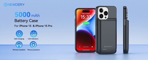 NEWDERY iPhone 15/15 Pro Battery Case 5000mAh - Portable Charger Mixed Condition - 第 8/11 張圖片