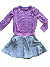 NWT NEW Gymboree 2 pc outfit top skirt crown print S SMALL 5 6 years old girl