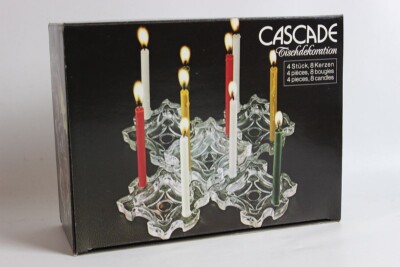 #9809 - 70er Jahre Stecksystem Kerzenhalter CASCADE - Glas - OVP
