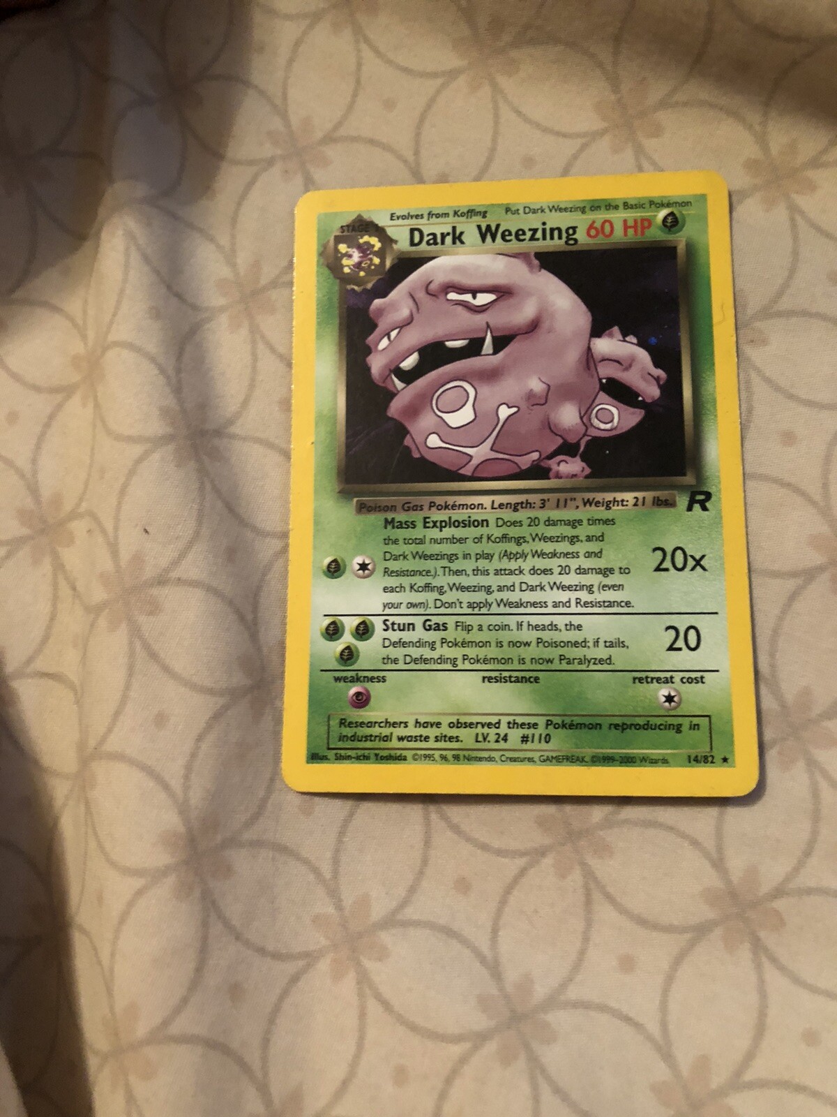 Dark Weezing - 14/82 - Holo 1st Edition NM 1st Ed Team Rocket Pokemon