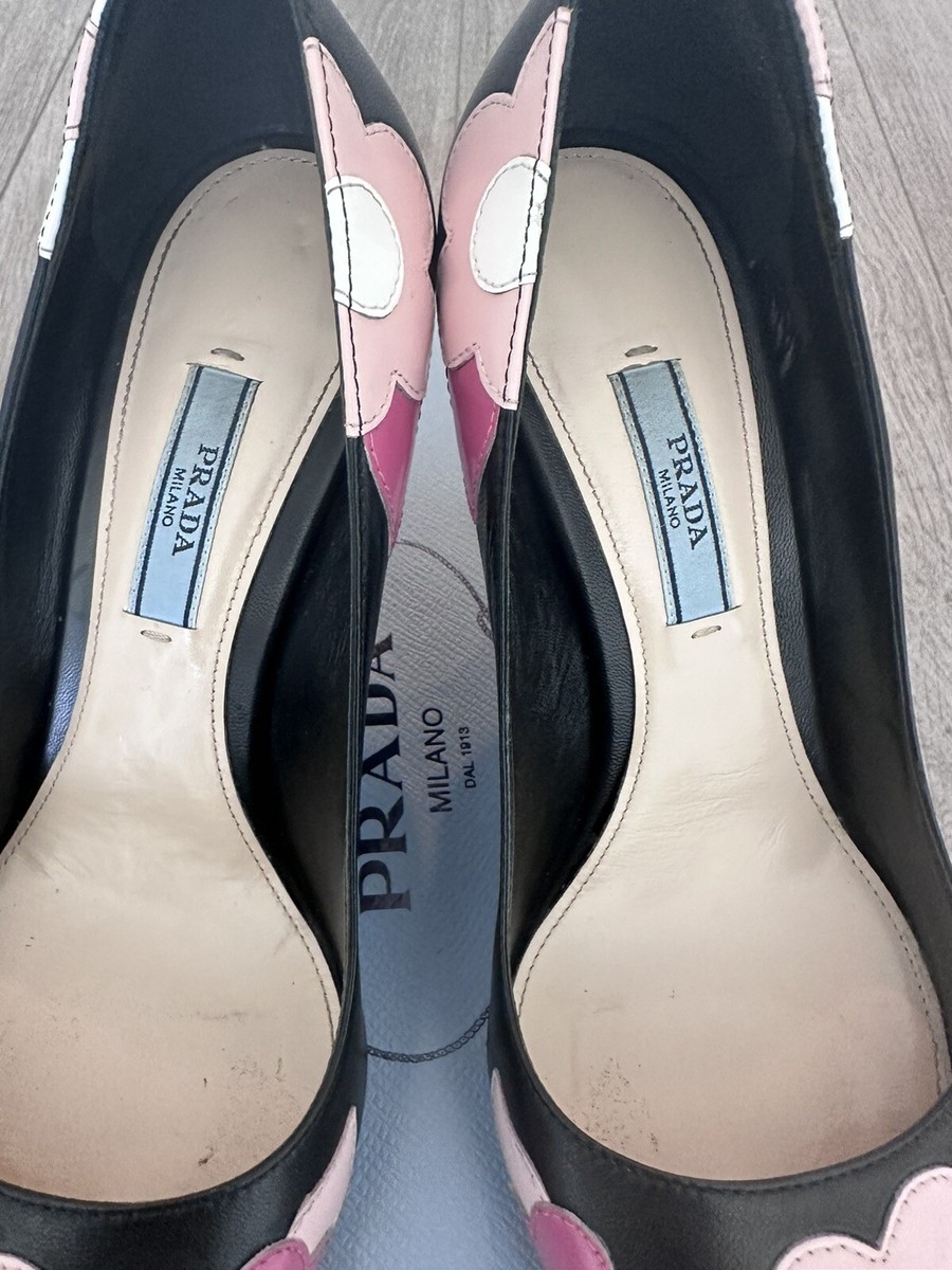 EUC Authentic Prada Calzature Donna Sculpted Heel Pointed Toe