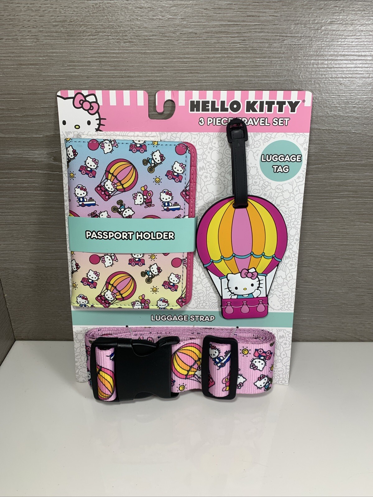 Hello Kitty Passport Holder and Luggage Strap Travel Bundle NWT-image