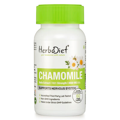 Chamomile Extract 20:1 APIGENIN Veg Capsules Stress Anxiety Relief Restful Sleep