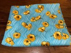 2 Yards Cotton Quilt Fabric, Turquoise Poppy Passion, Spring Creative